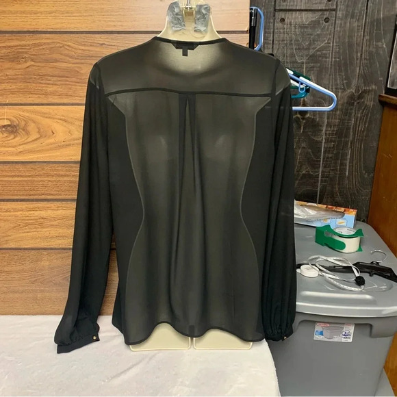 Naked Zebra black/gold semi sheer top size large zippered front - Picture 3 of 9